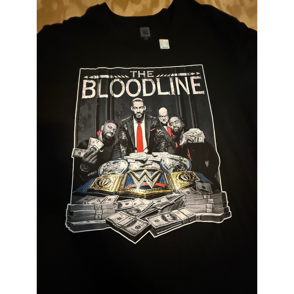 WWE Authentic The Bloodline Roman Reigns Graphic T-Shirt Black 3XL 100% Cotton - Picture 3 of 7